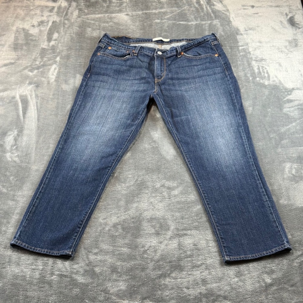 Levis Boyfriend Jeans Womens 31 Dark Wash Stretch Straight Leg 19887-0019